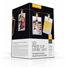 COLORWAY LED fotokolíčky / 20 kolíčků / délka 3 m / 3x AA