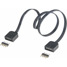 AKASA prodlužovací kabel pro LED pásek / AK-CBLD06-30BK / 2x 4pin samice / 2x 4pin samec redukce / 30cm
