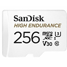 SanDisk High Endurance - Paměťová karta flash (adaptér microSDXC na SD zahrnuto) - 256 GB - Video Class V30 / UHS-I U3 / Class10 - microSDXC UHS-I