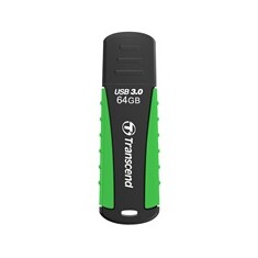 TRANSCEND USB Flash Disk JetFlash®810, 64GB, USB 3.0, Black/Green (voděodolný, nárazuvzdorný) (R/W 80/25 MB/s)