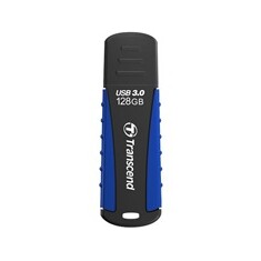 TRANSCEND USB Flash Disk JetFlash®810, 128GB, USB 3.0, Black/Blue (voděodolný, nárazuvzdorný) (R/W 90/40 MB/s)