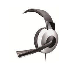 GENIUS HS-05A sluchátka s mikrofonem, svinovací kabel, regulace hlasitosti, černostříbrné
