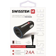 SWISSTEN CL ADAPTÉR 2,4A POWER 2x USB + KABEL LIGHTNING