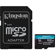 512GB microSDXC Kingston Canvas Go! Plus A2 U3 V30 170MB/s + adapter
