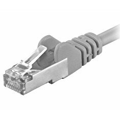 PremiumCord - Patch kabel - RJ-45 (M) do RJ-45 (M) - 50 cm - SFTP, PiMF - CAT 6a - lisovaný, provedení bez hrbolků, licna - šedá