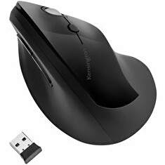 Kensington Pro Fit Ergo Vertical Wireless Mouse - Myš - ergonomický - pravák - 6 tlačítka - bezdrátový - 2.4 GHz - bezdrátový přijímač USB - černá