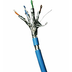 DATACOM F/FTP drát CAT6A LSOH,Eca 500m cívka, plášť modrý