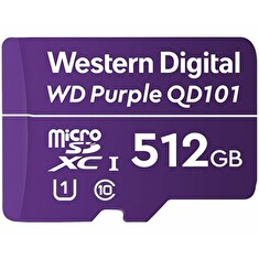WD Purple SC QD101 WDD512G1P0C - Paměťová karta flash - 512 GB - UHS-I U1 / Class10 - microSDXC UHS-I - purpurová