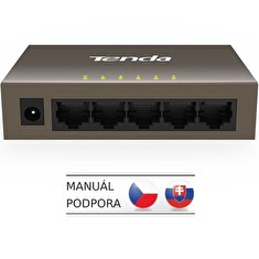 Tenda TEF1005D - 5-port Fast Ethernet Switch, 10/100Mbps, Fanless, Kov