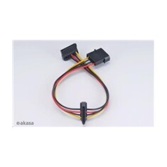 AKASA Kabel SATA redukce napájení ze 4pin Molex konektoru na 2x SATA, 30cm