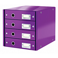 Zásuvkový box Leitz Click&Store, 4 zásuvky, purpurová