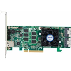 ARECA Tri-mode RAID card 16-port (2x SFF-8654) 8GB DDR4, PCIe4.0 x8 Card, LP