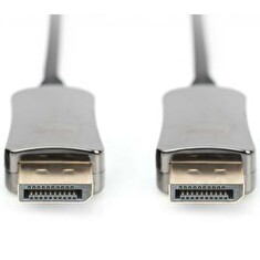Digitus DisplayPort AOC hybridní připojovací kabel M/M, 15m, UHD 8K@60Hz, CE, zlato, bl