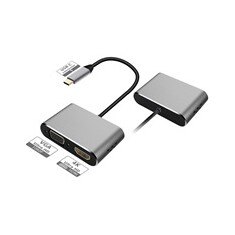 PLATINET adaptér USB-C na HDMI a VGA, 4K 30Hz
