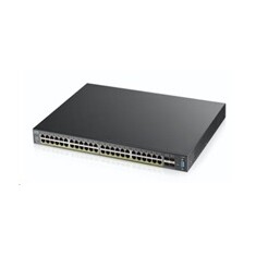 Zyxel XGS2210-52HP 52-port Managed L2+ Gigabit PoE Switch, 48x gigabit RJ45, 4x 10GbE SFP+, PoE budget 375W