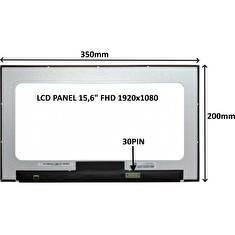 LCD PANEL 15,6" FHD 1920x1080 30PIN MATNÝ / BEZ ÚCHYTŮ