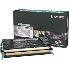 Lexmark C736, X736, X738 Black High Yield Return Program Toner Cartridge, 12K