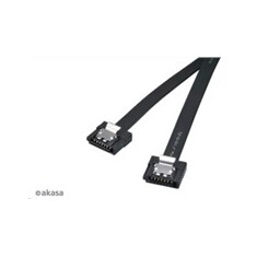 AKASA kabel Super slim SATA3 datový kabel k HDD,SSD a optickým mechanikám, černý, 50cm, 2ks v balení