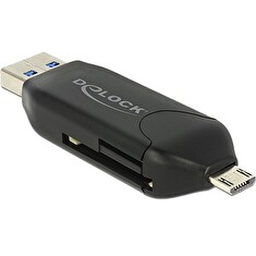DeLOCK Micro USB OTG Card Reader + USB 3.0 A male - Čtečka karet (MS, MMC, SD, microSD, SDHC, SXC) - USB 2.0/USB 3.0