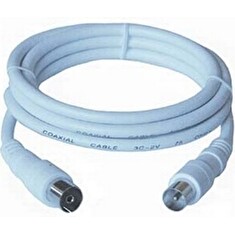 PREMIUMCORD TV kabel anténní propojovací 1,5m, konektor 90° (koaxiální, M/F, 75 Ohm)