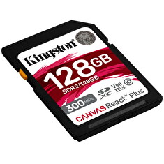 KINGSTON 128GB Canvas React Plus SDHC UHS-II 300R/260W U3 V90 for Full HD/4K/8K