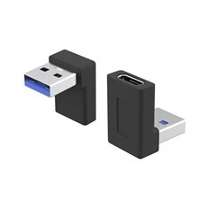 PremiumCord USB redukce USB-C - USB3.0 typ A (F/M), zahnutá 90°