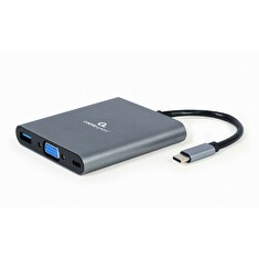 Kabel CABLEXPERT USB-C 6-in-1 multi-port adapter (Hub3.1 + HDMI + VGA + PD + čtečka karet + stereo audio)