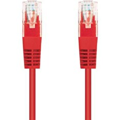 Kabel C-TECH patchcord Cat5e, UTP, červený, 5m