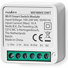 NEDIS Wi-Fi chytrý spínač pro světla/ spotřeba 3680 W/ připojení terminálu/ Android/ iOS/ Nedis® SmartLife/ bílý