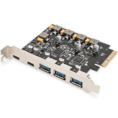 Digitus USB 3.1 přídavná karta PCI Express 2x USB-C + 3x USB A