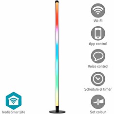 Nedis WIFILD20RGBW - Stojací Světlo| Wi-Fi | Tube | 180 lm | RGBIC / Teplé až chladné bílé | 2700 - 6500 K | 10 W | Kov