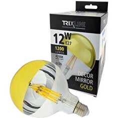 Žárovka LED E27 12W bílá přírodní TRIXLINE Decor Mirror G125 Gold