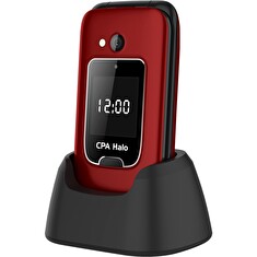 Telefon CPA Halo 25 Senior červený s nabíjecím stojánkem
