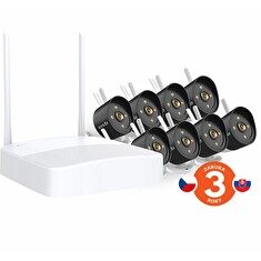 Tenda K8W-3TC - Wireless Video 2K Security Kit 3Mpx NVR CCTV 8CH + 8x kamera, noční svícení, zvuk
