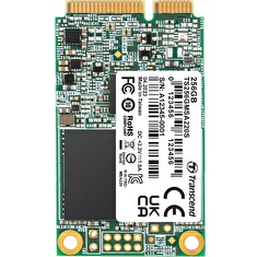 TRANSCEND MSA220S 256GB SSD disk mSATA, SATA III 6Gb/s (3D TLC), 560MB/s R, 500MB/s W