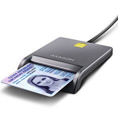 AXAGON CRE-SM3T, USB-A FlatReader čtečka kontaktních karet Smart card (eObčanka), kabel 1.3m