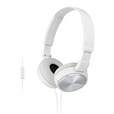 SONY headset náhlavní MDRZX310APW/ sluchátka drátová + mikrofon/ 3,5mm jack/ citlivost 98 dB/mW/ bílá