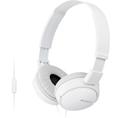 SONY headset náhlavní MDRZX110AP/ sluchátka drátová + mikrofon/ 3,5mm jack/ citlivost 98 dB/mW/ bílá