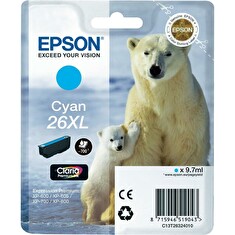 EPSON T2632 - inkoust cyan (azuová) pro EPSON XP-600 / XP-605 / XP-700 / XP-800 (medvěd)