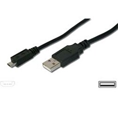 PremiumCord Kabel micro USB 2.0, A-B 1,5m kabel se silnými vodiči, navržený pro rychlé nabíjení