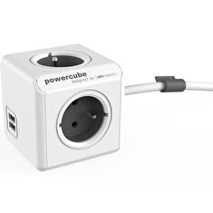 Zásuvka PowerCube EXTENDED USB s kabelem 1.5m šedá