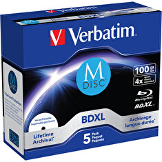 Blu-ray M-DISC BD-R Verbatim 100GB 4x Printable jewel box, 5ks/pack