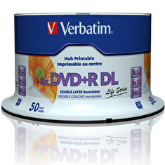 Verbatim DVD+R DL [ Spindle 50 | 8.5GB | 8x | WIDE PRINTABLE SURFACE ]