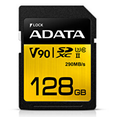ADATA Premier ONE SDXC karta 128GB UHS-II U3 CL10 (čtení/zápis: až 290/260MB/s)