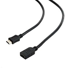 Kabel C-TECH HDMI-HDMI - kabel, 1,8m, 1.4, M/M stíněný, zlacené kontakty, prodlužovací, černý