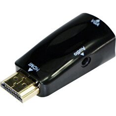 Kabel C-TECH red. HDMI na VGA + Audio, M/F, cerná