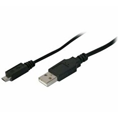 PremiumCord - Kabel USB - USB (M) do 5 pinů Micro-USB typ B (M) - 1 m - lisovaný - černá