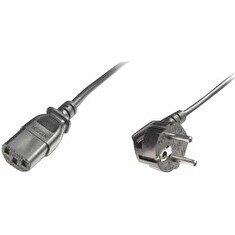PremiumCord - Elektrický kabel - IEC 60320 C13 rovné do CEE 7/7 (M) úhlový - AC 230 V - 10 A - 50 cm - černá