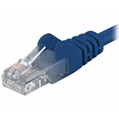 PremiumCord - Patch kabel - RJ-45 (M) do RJ-45 (M) - 10 m - UTP - CAT 6 - lisovaný, provedení bez hrbolků - modrá