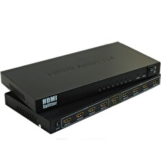 PremiumCord HDMI splitter 1-8 portů kovový s napájecím adaptérem, 3D, FULL HD